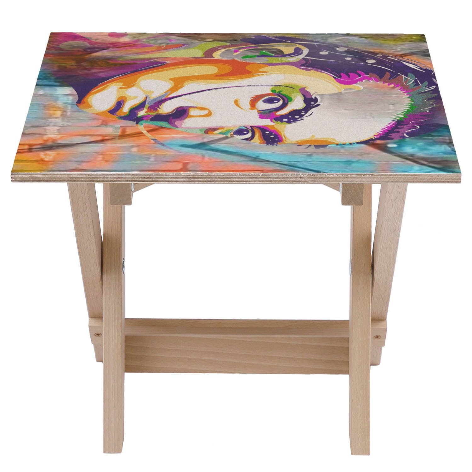 Dřevěný stolek Dali Colourful-50x50 CM