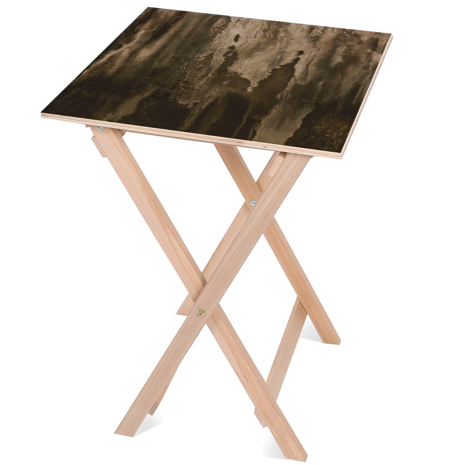 Holztisch Dunkle Wand-50x50 CM