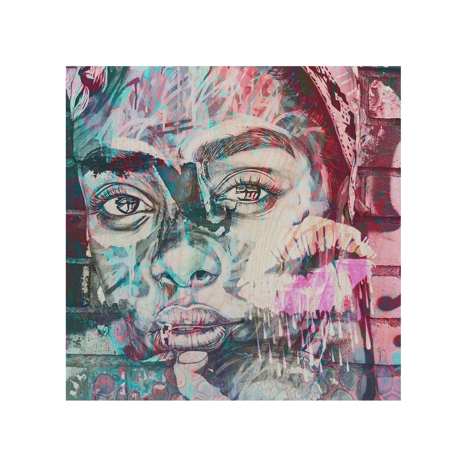 Expressive Gaze Wooden Table-30x40 CM