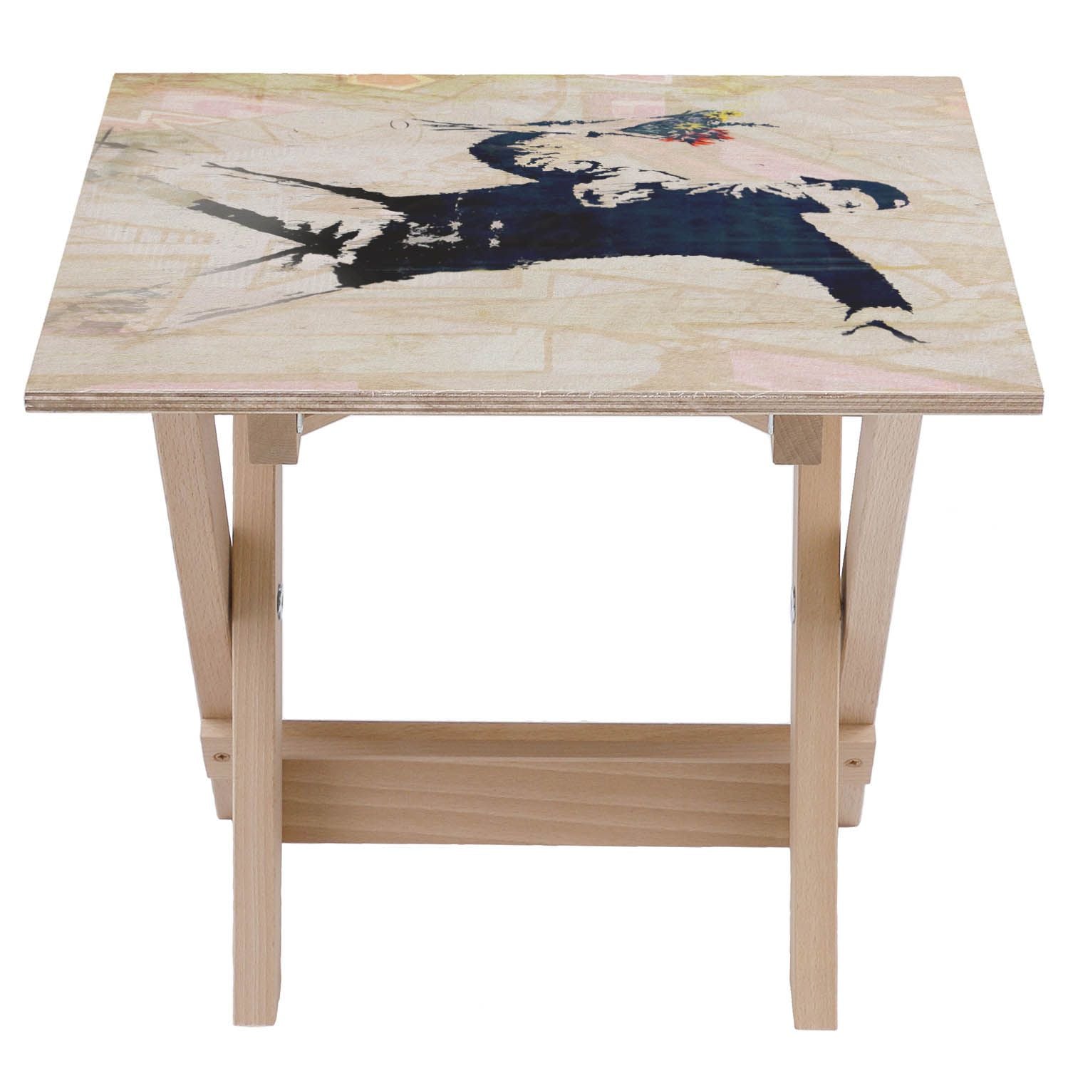 Holztisch Blumenbomber-50x50 CM