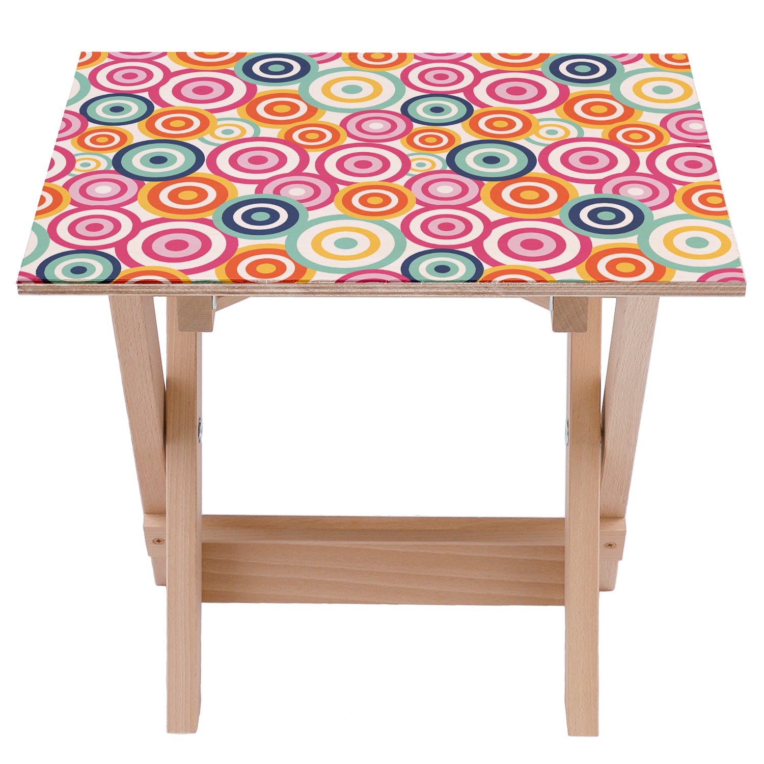 Stolik drewniany Coloured wheels-50x50 CM
