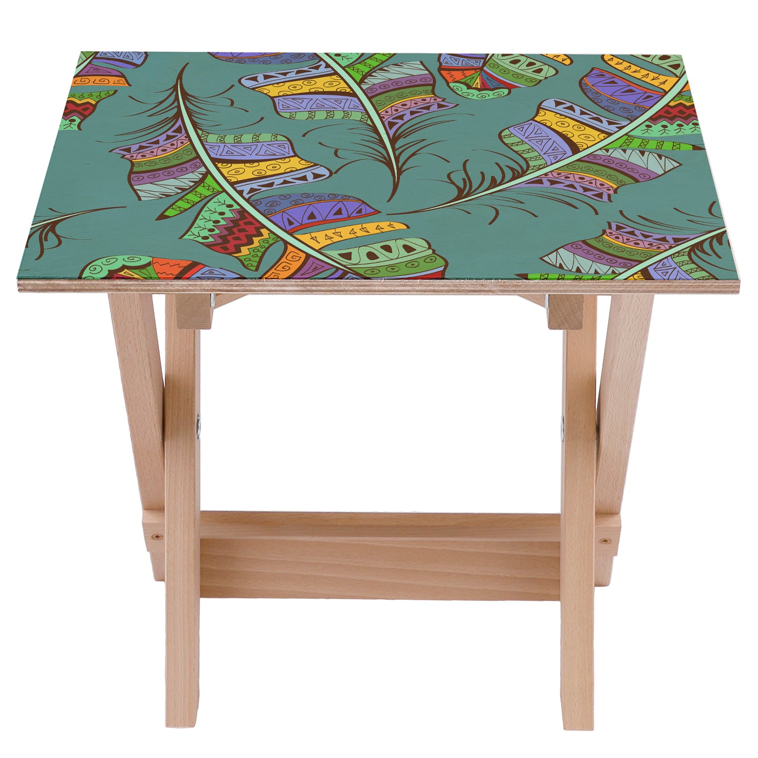 Stolik drewniany Colorful on Turquoise-30x40 CM