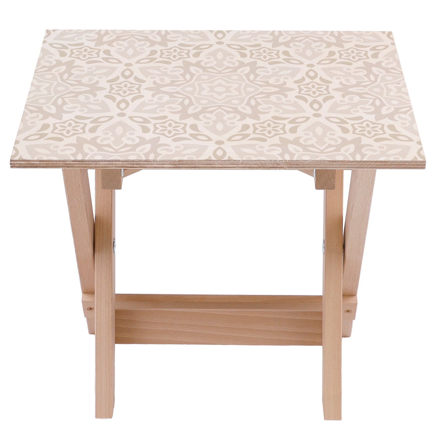 Stolik drewniany Cream flower-50x50 CM