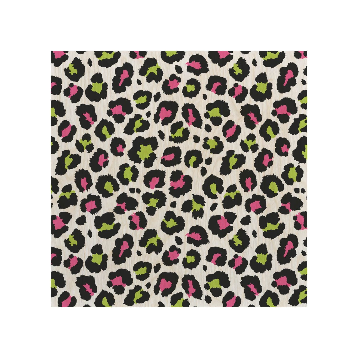 Wooden Table Leopard Colourful-50x50 CM