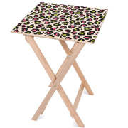 Wooden Table Leopard Colourful-50x50 CM