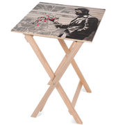 Holztisch Man With Flowers-50x50 CM