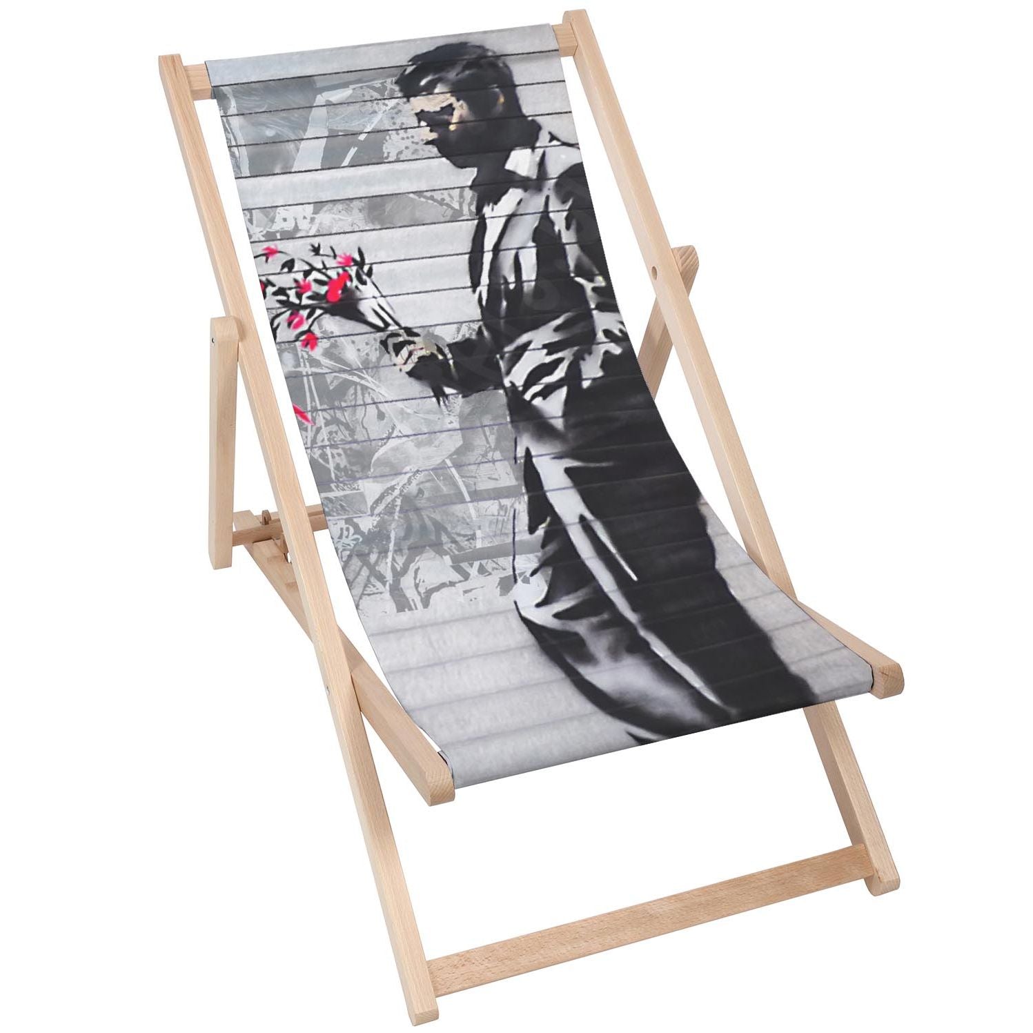 Holztisch Man With Flowers-50x50 CM