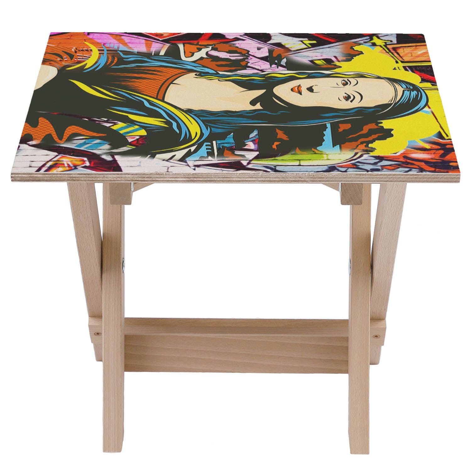 Holztisch Mona Lisa Yellow-50x50 CM