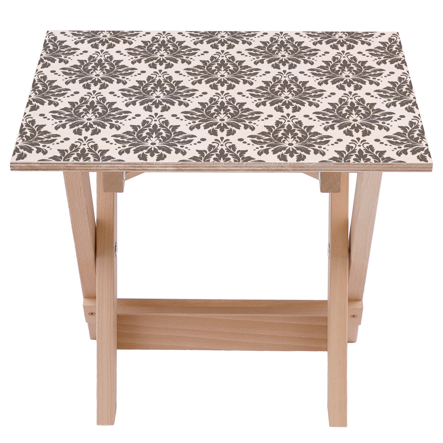 Stolik drewniany Ornament Grey-50x50 CM