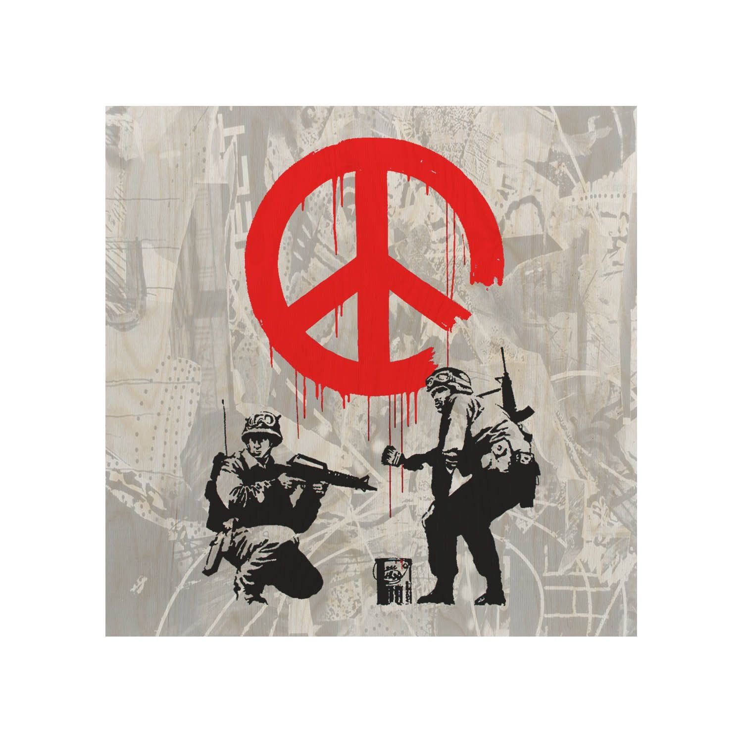 Wooden Table Peace Soldiers-50x50 CM