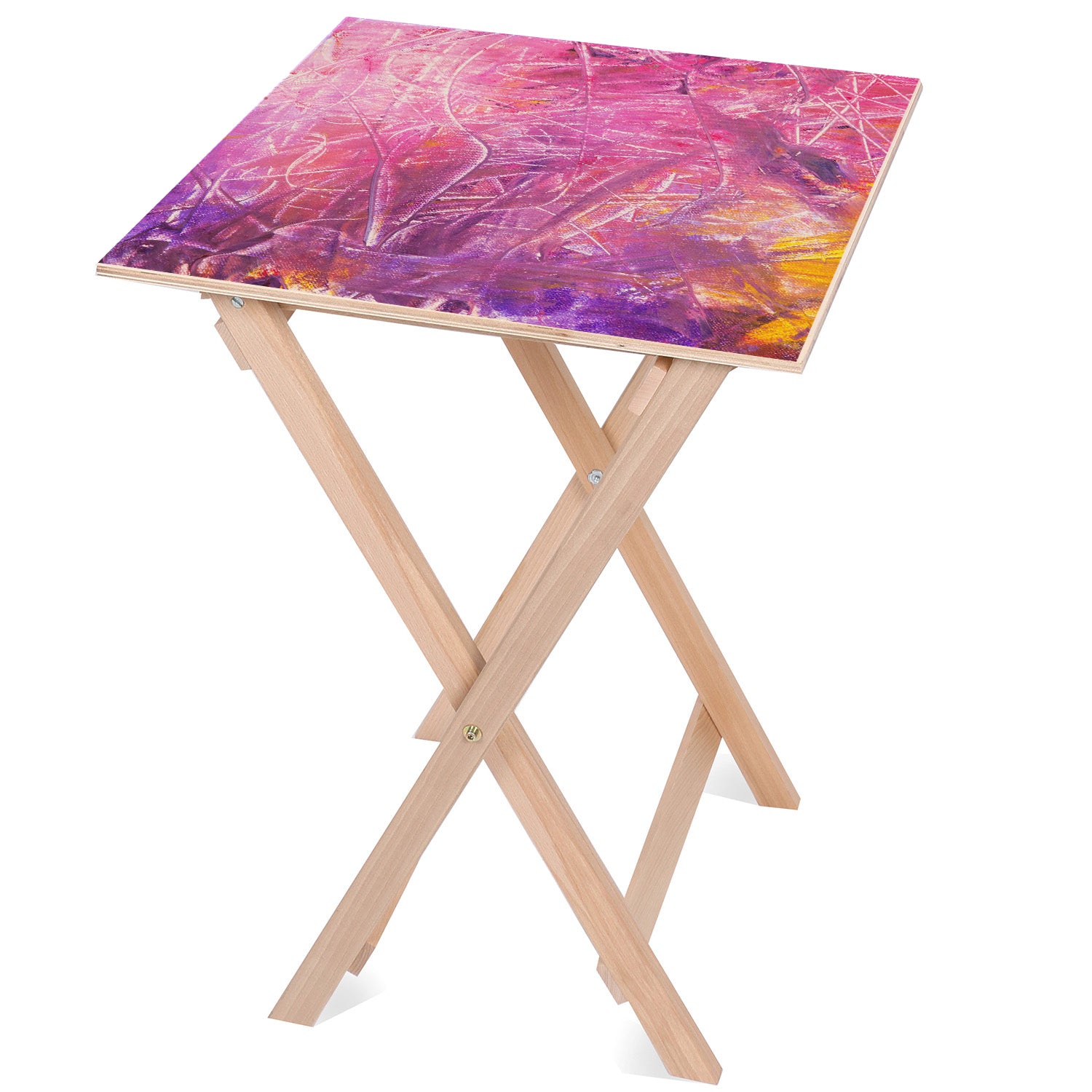 Holztisch Pink-50x50 CM