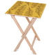 Stolik drewniany Feathers on Yellow-50x50 CM