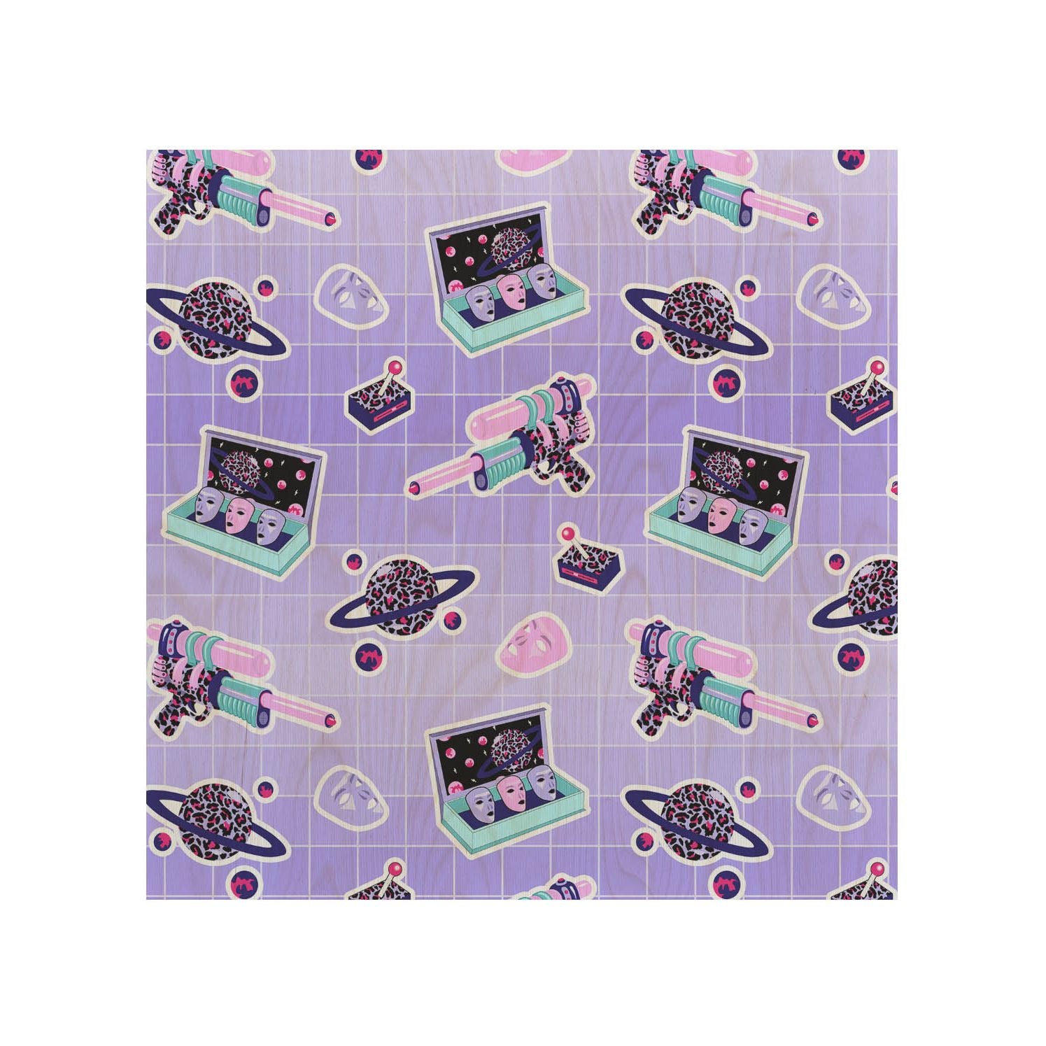 Wooden Table Purple World-50x50 CM