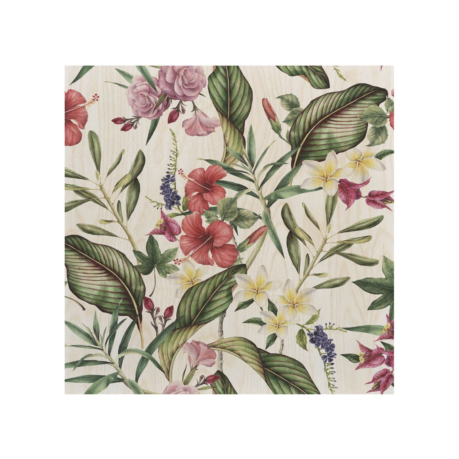 Stolik drewniany Retro Tropical Flowers