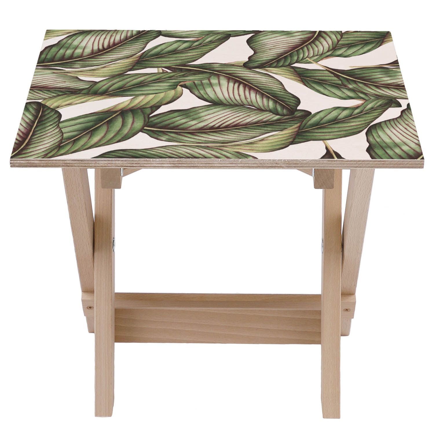 Dřevěný stolek Retro Tropical Leaves-30x40 CM