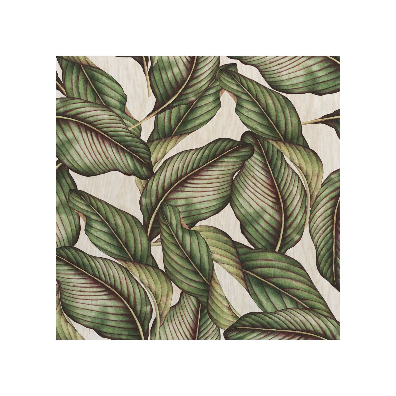 Stolik drewniany Retro Tropical Leaves