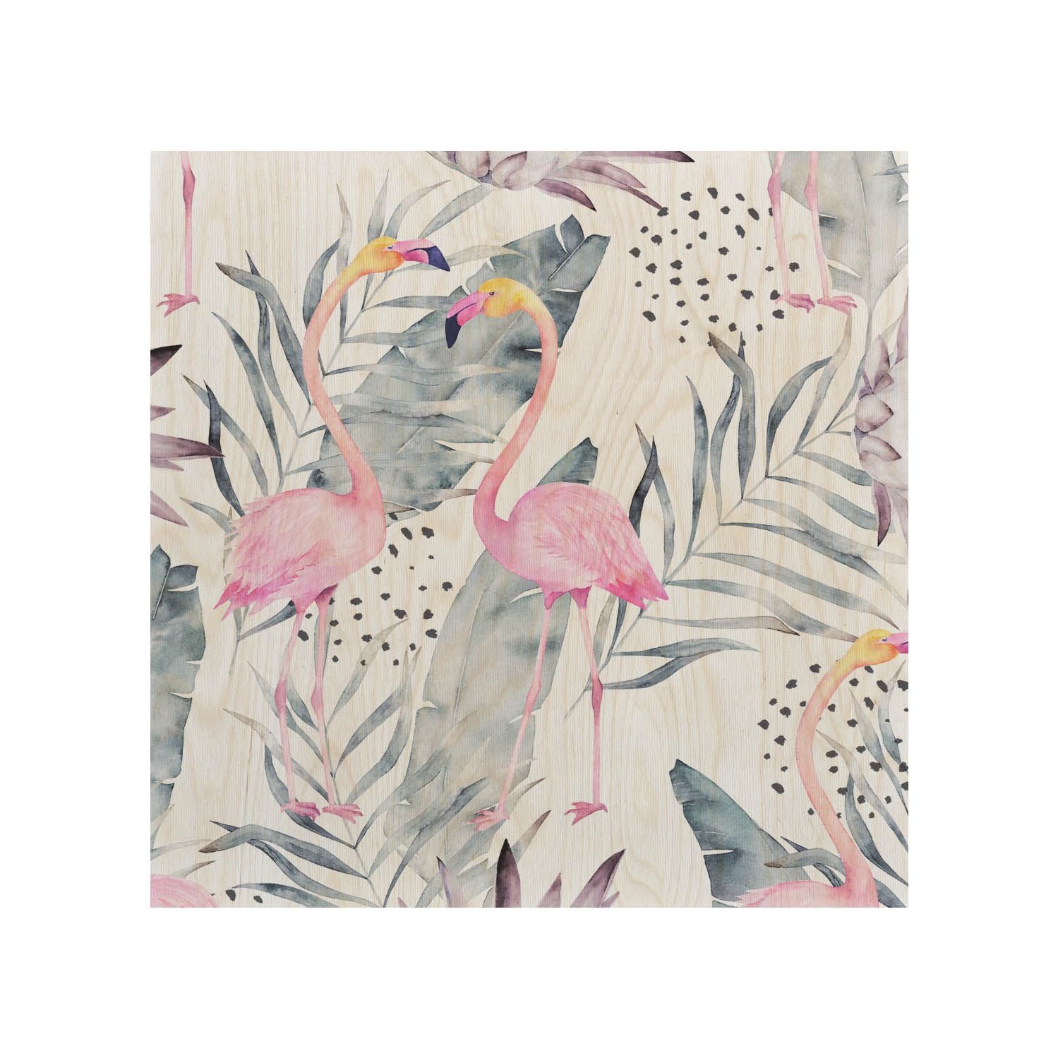 Stolik drewniany Tropical Flamingo