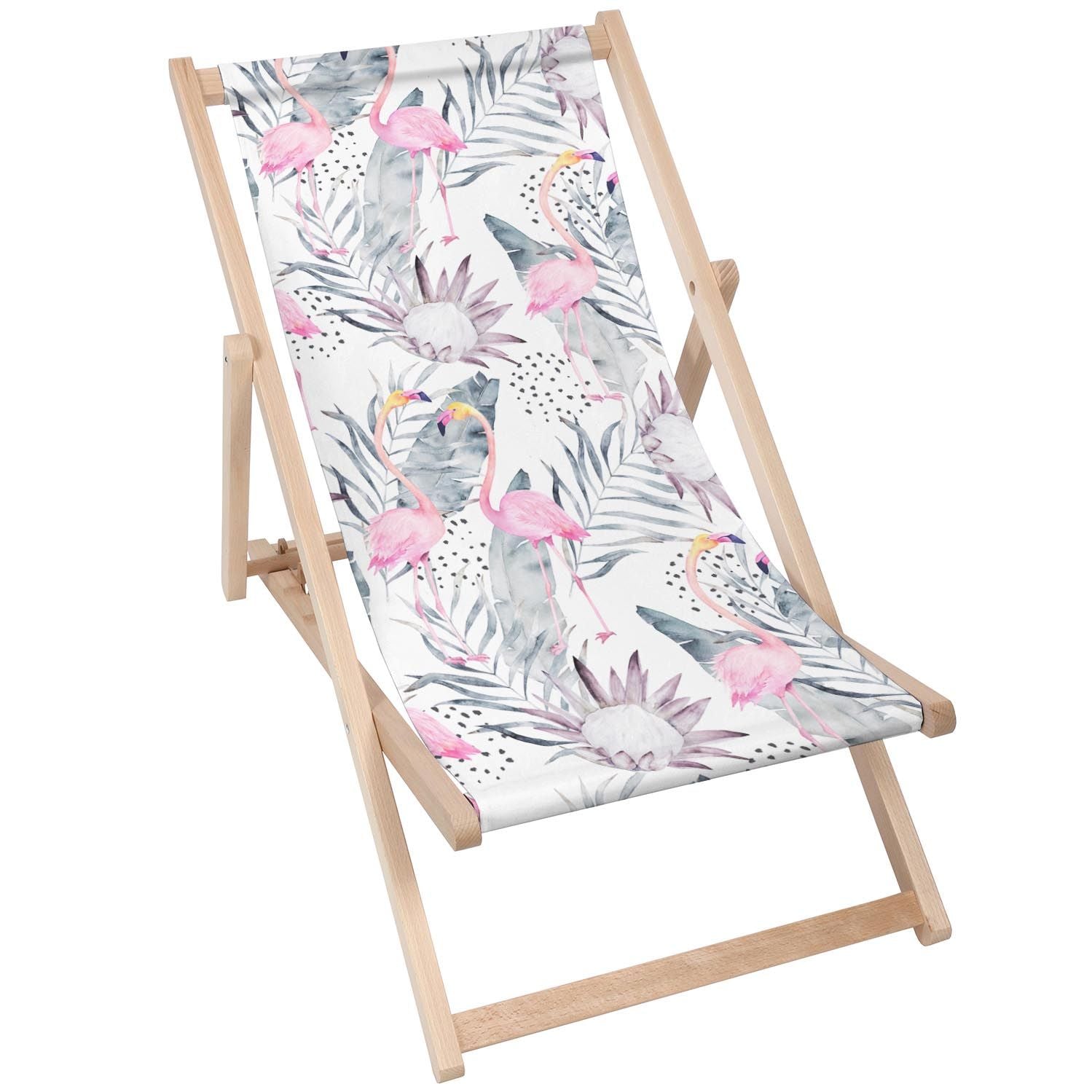 Dřevěný stolek Tropical Flamingo 50x50 CM