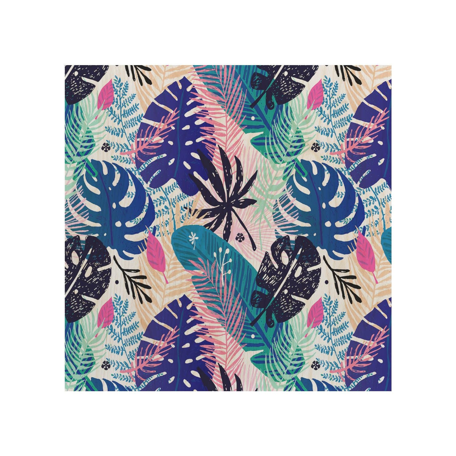 Stolik drewniany Tropical Leaves Art-30x40 CM