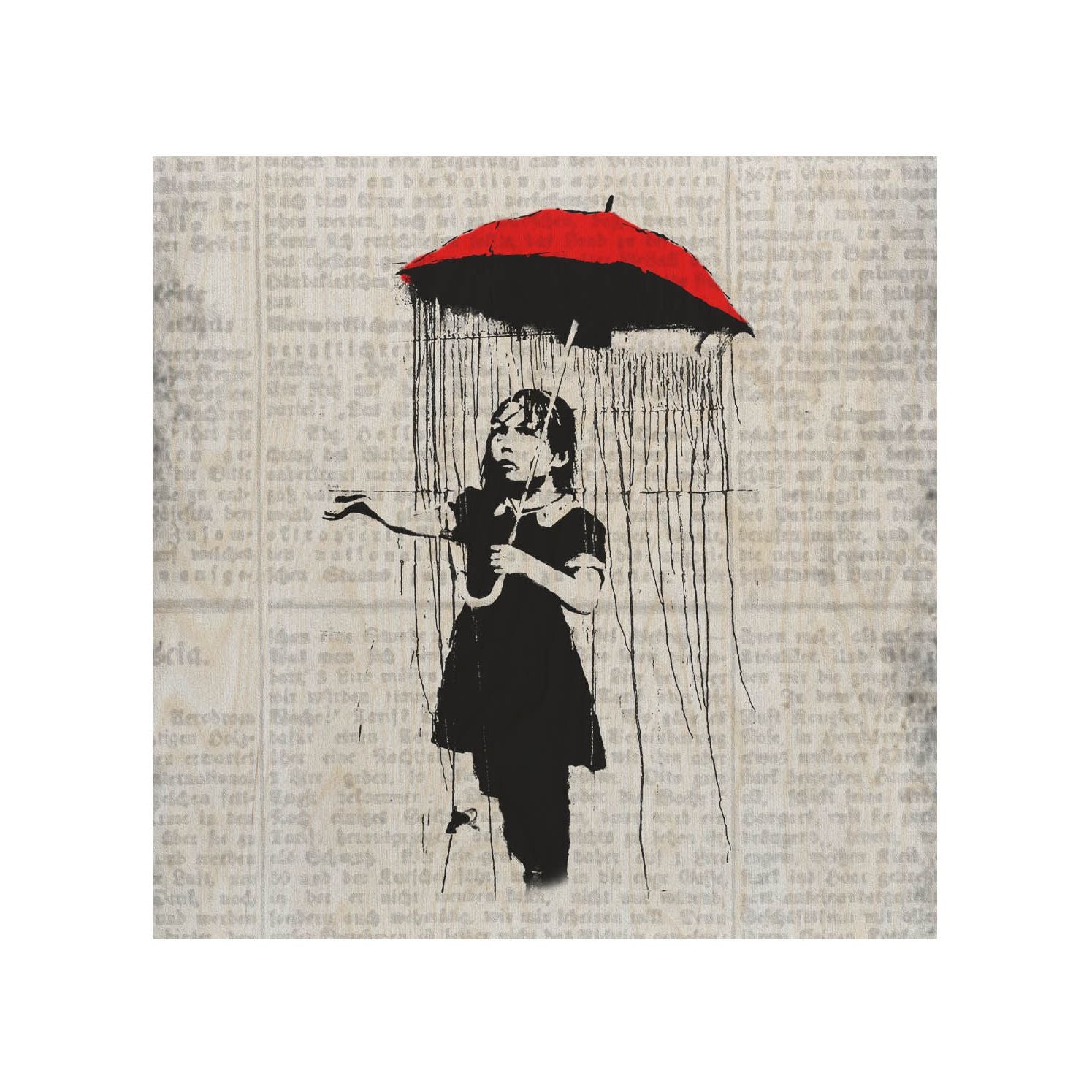 Holztisch Umbrella Girl-30x40 CM