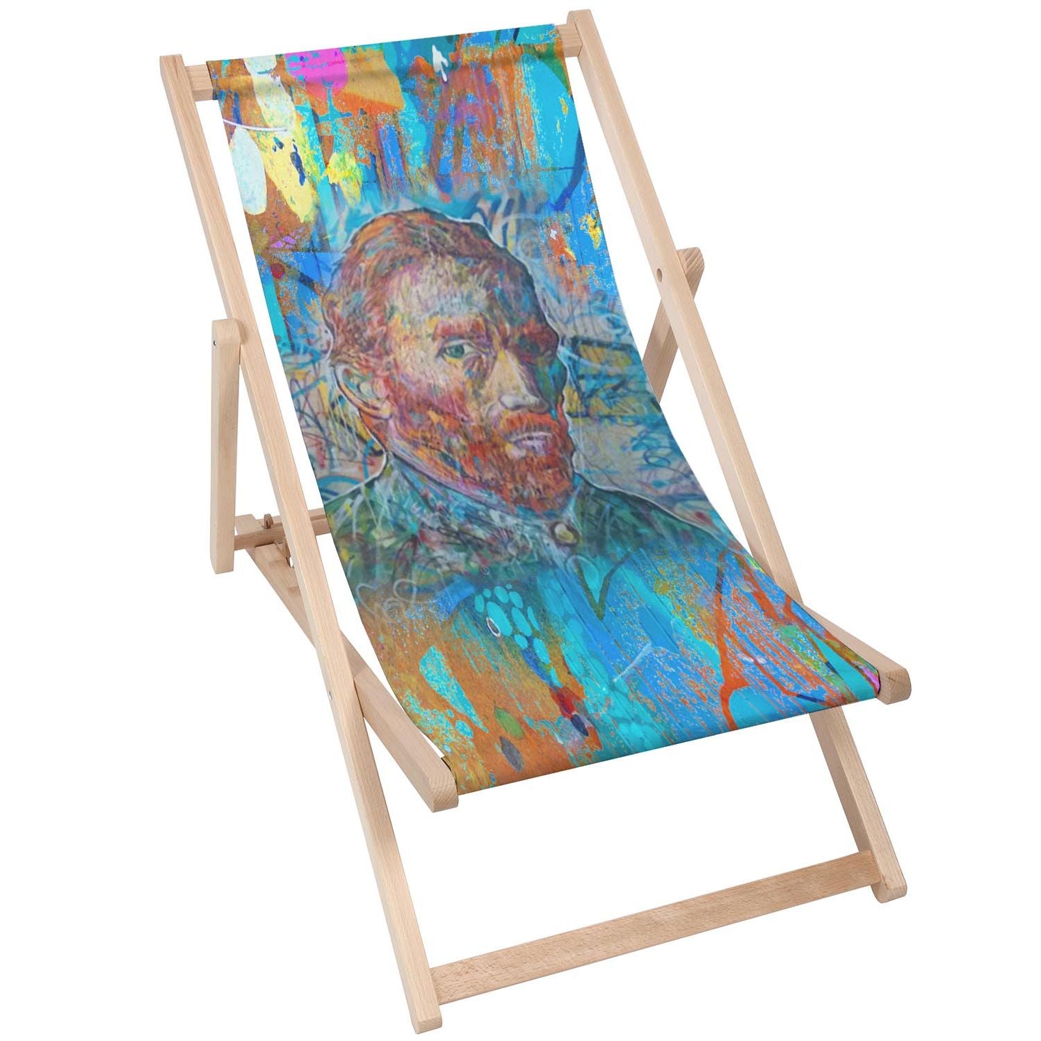 Wooden Table Van Gogh Blue-50x50 CM