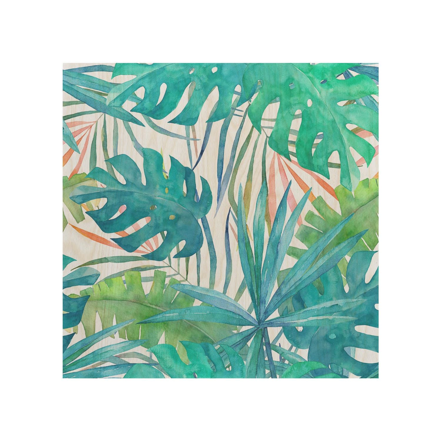 Stolik drewniany Watercolor Leaves
