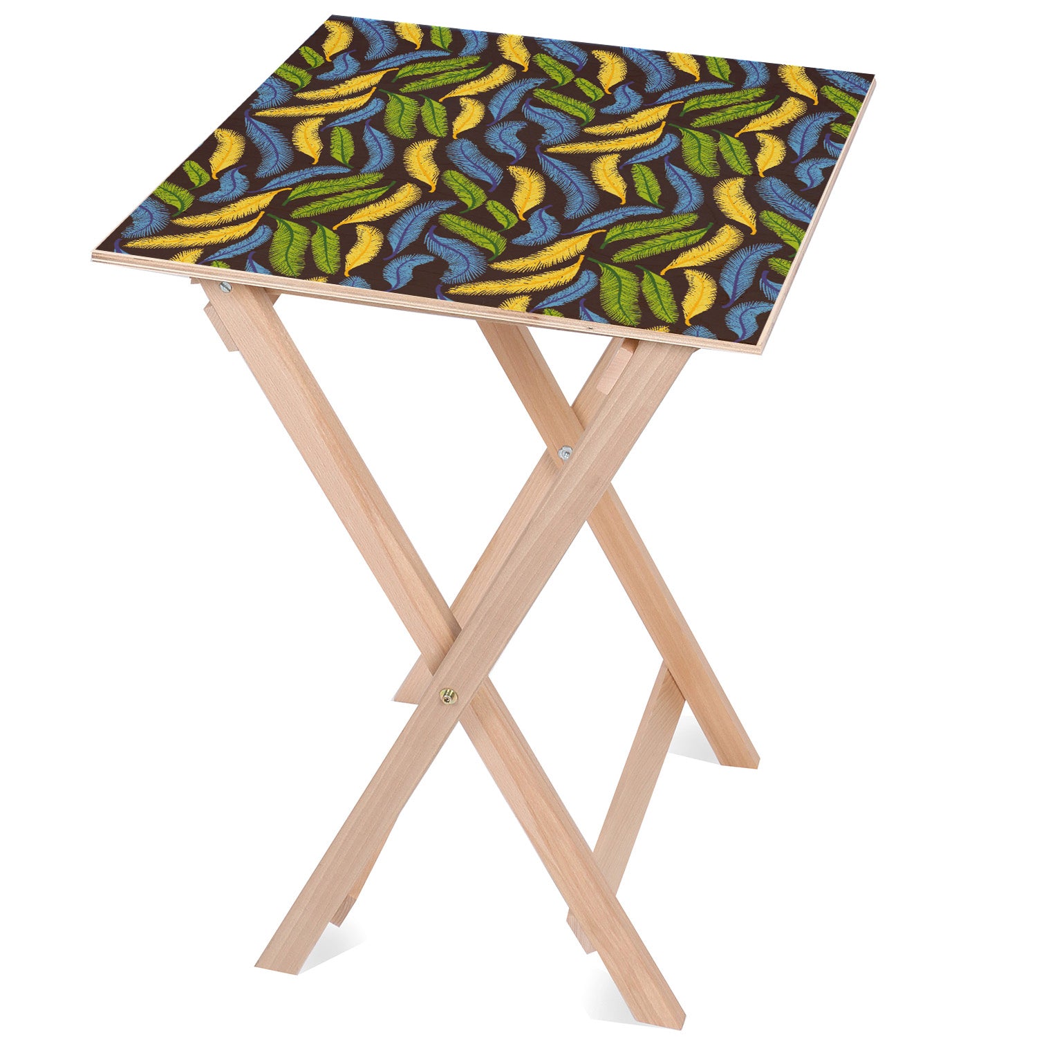 Stolik drewniany Yellow-Green-Blue-50x50 CM