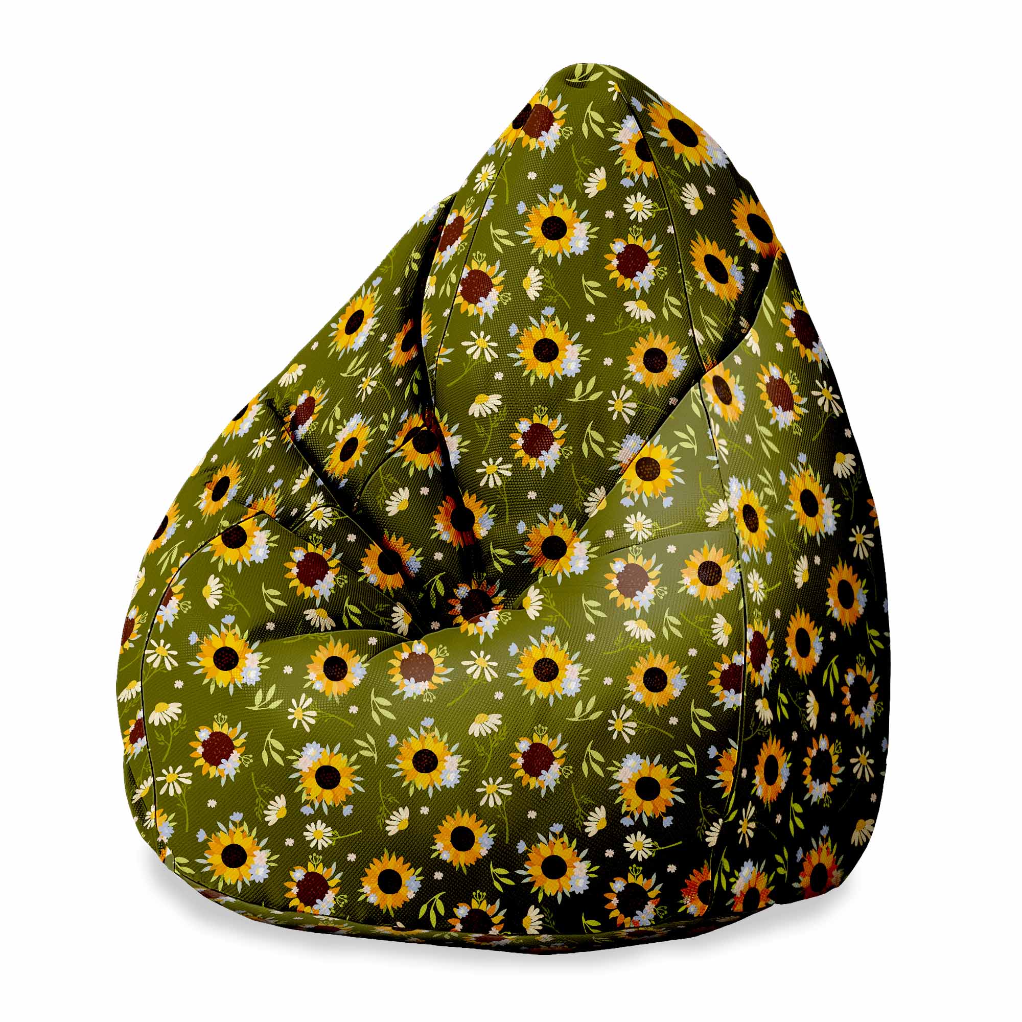 Pearshape Pouf Sunflowers-M-Velvet