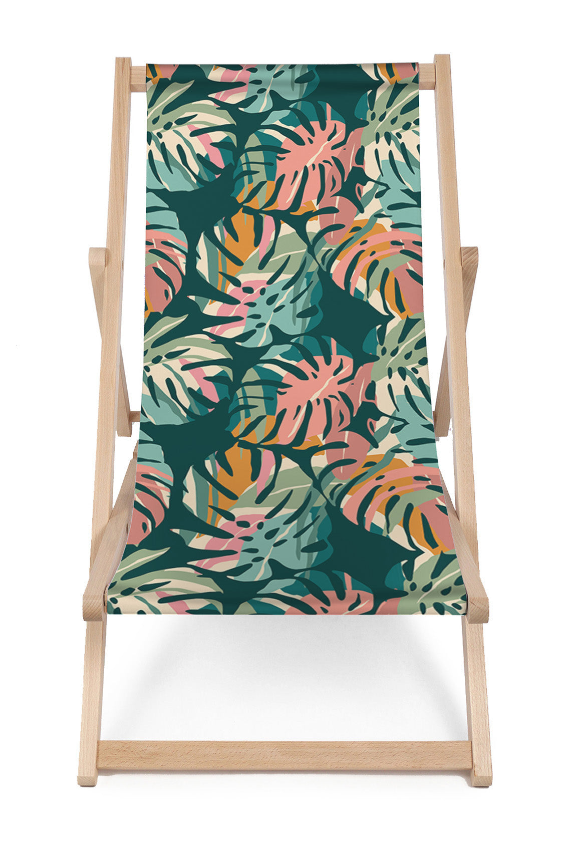 Leżak drewniany Tropical Abstract Leaves