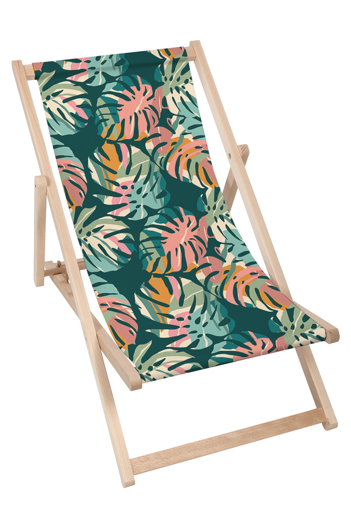 Leżak drewniany Tropical Abstract Leaves