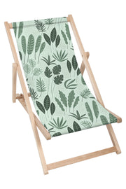 Leżak drewniany Tropical Green Leaves
