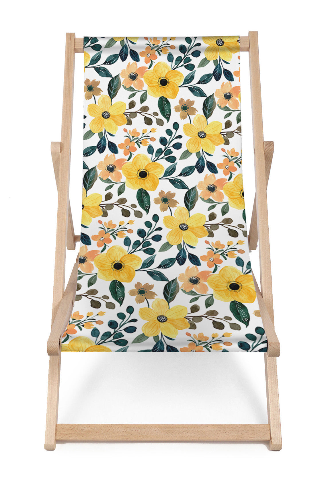 Leżak drewniany Yellow Floral Watercolor
