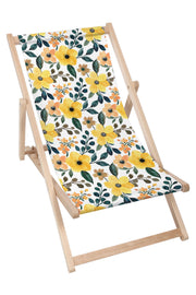 Leżak drewniany Yellow Floral Watercolor