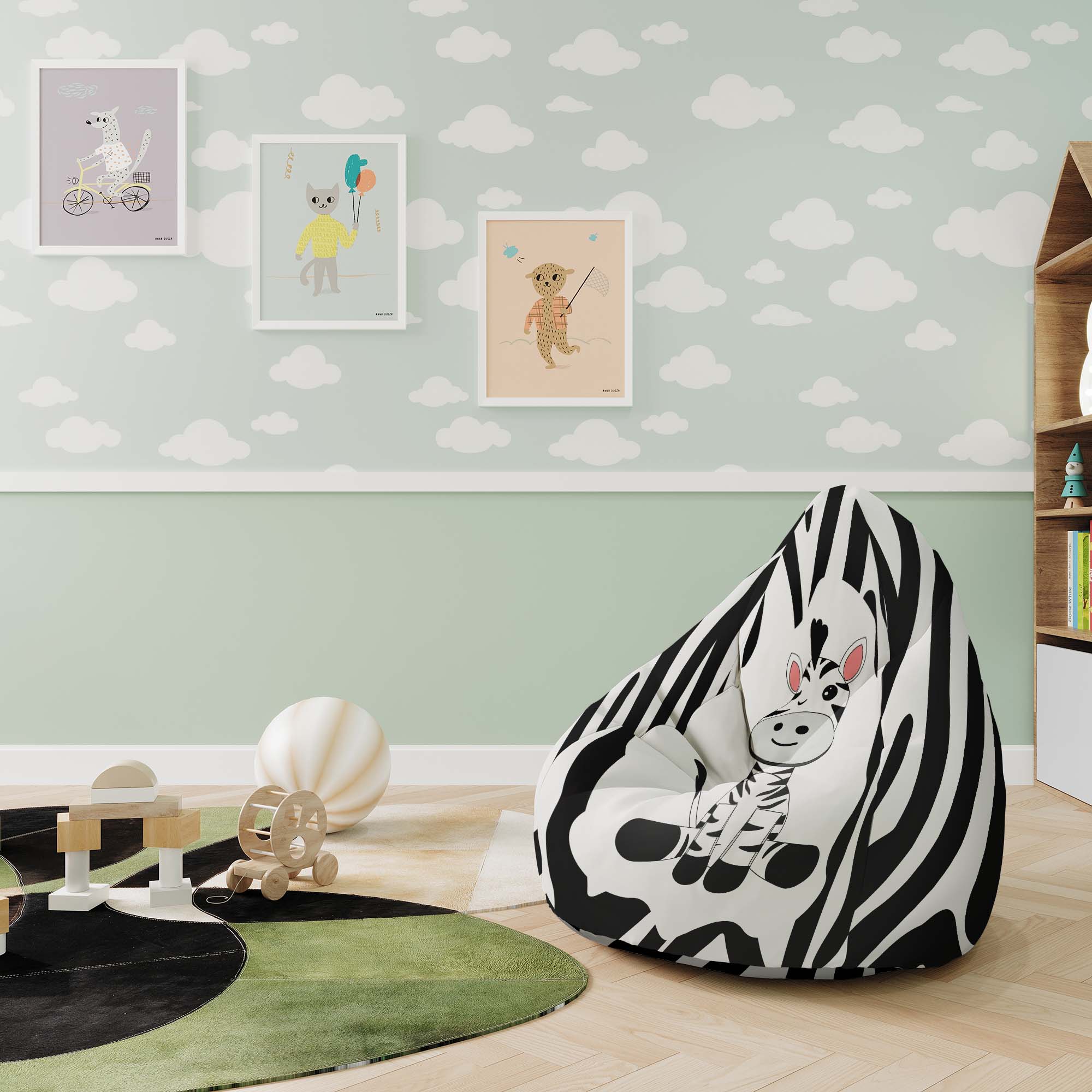 Puf Pearshape Zig Zebra